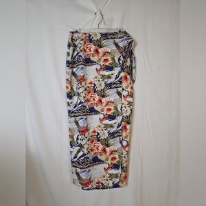 Vintage Robbie Bee Hawaiian Resortwear True Wrap Skirt with Landscape Print
